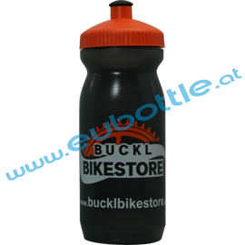 EU Bottle Big Mouth 600ml clear-black - BucklBikestore